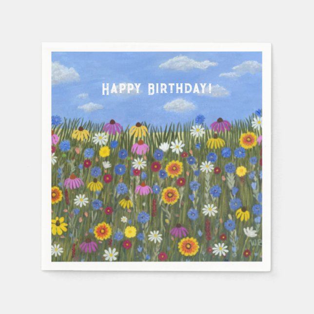 Wildblommor med Daisy Pappersservett (Framsidan)