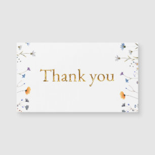Wildblommor med Elegant Guld Script Tack