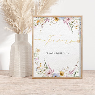 Wildblommor Modern Calligraphy Favors Poster