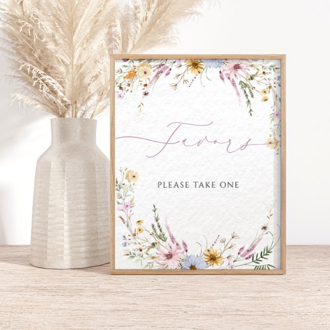 Wildblommor Modern Calligraphy Favors Poster (Skapare uppladdad)