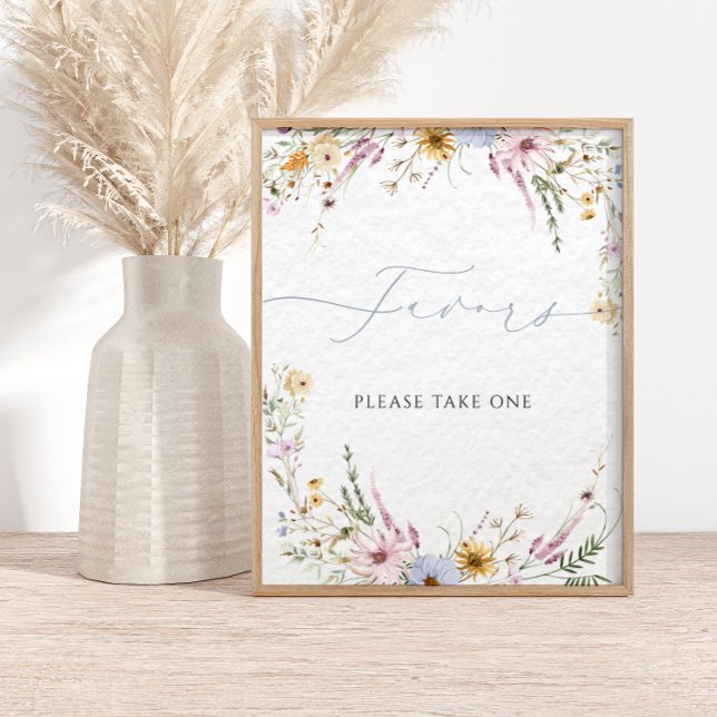 Wildblommor Modern Calligraphy Favors Poster (Skapare uppladdad)