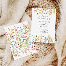 Wildblommor Modern Elegant Rustic Bröllop