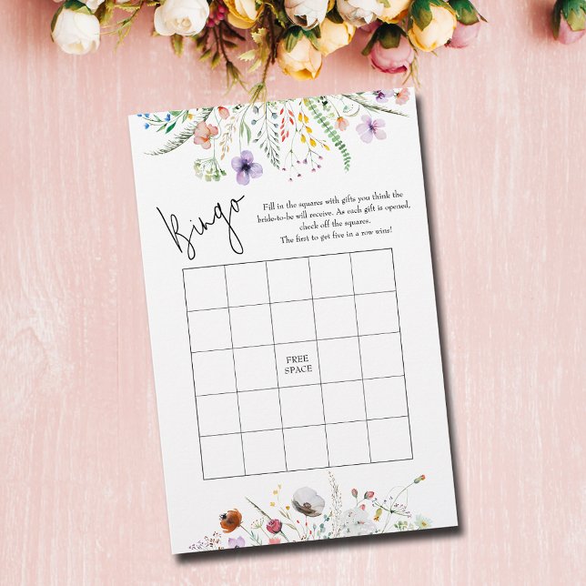 Wildblommor Möhippa Bingo Game (Wildflowers Bridal Shower Bingo Game Cards (on 80 lb.  paper))