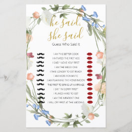 Wildblommor Möhippa sa han, hon sa Game