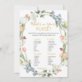 Wildblommor Möhippa What's in Your Purse-spel Inbjudningar