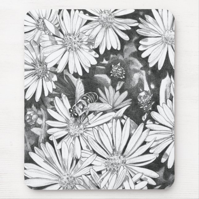 Wildblommor Mousepad Flower Art Computer Decor Musmatta (Framsidan)