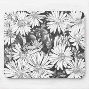 Wildblommor Mousepad Flower Sketch Computer Decor Musmatta