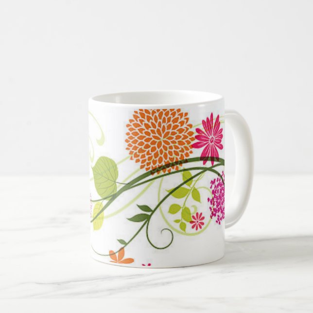 Wildblommor Mugg-formgivning, Watercolor Blommigt  Kaffemugg (Framsida höger)