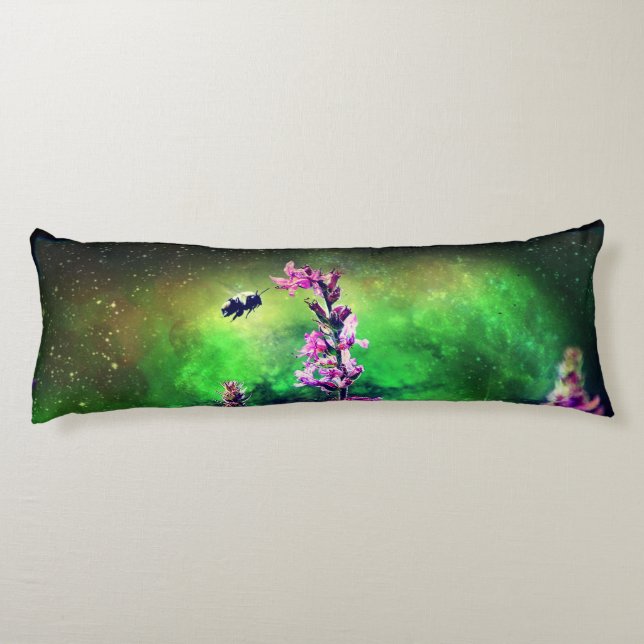 Wildblommor N Bee mot World Body Pillow Kroppskudde (Baksidan)