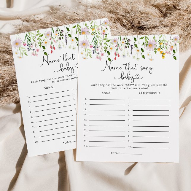 Wildblommor Namn det där sång-babyduschspelet (Skapare uppladdad)