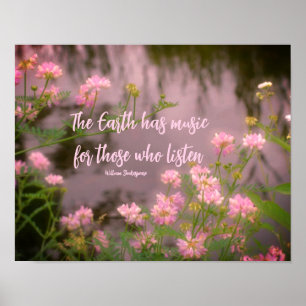 Wildblommor nära Brook Earth Music Inspirational Poster