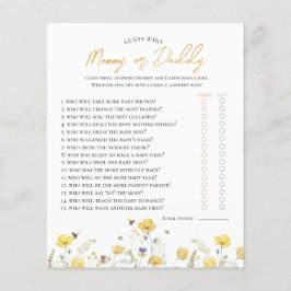 Wildblommor och Bee gissar vem babyvisaren spelar