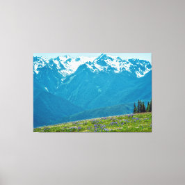 Wildblommor och berg canvastryck