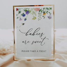 Wildblommor och bin Spädbarn är ett svalt Treat-te Poster