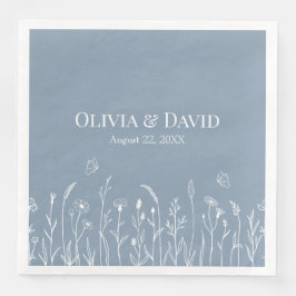 Wildblommor och Butterfiles Bröllop Napkins Pappersservett