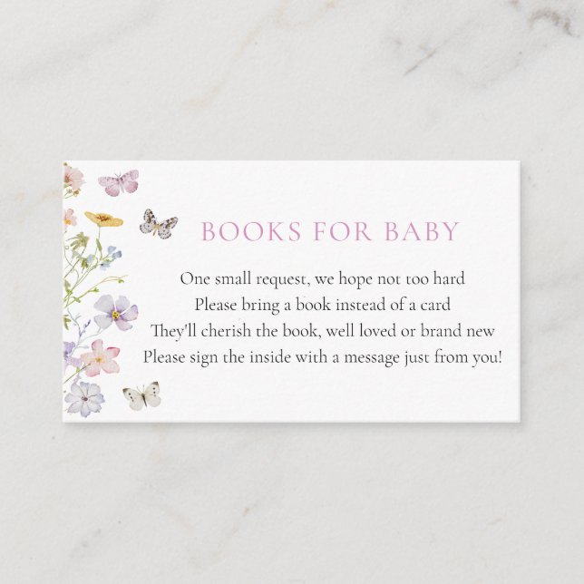 Wildblommor och Butterflies Bokar för Baby Tilläggskort (Framsida)