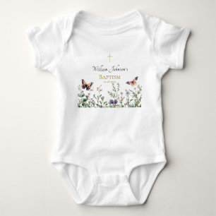 Wildblommor och Butterflies Ortodox Baptism T Shirt