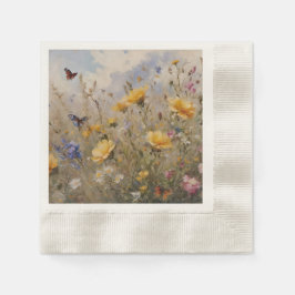 Wildblommor och Butterflies Pappersservett