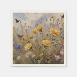 Wildblommor och Butterflies Pappersservett