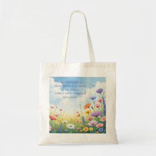 Wildblommor och citat tygkasse