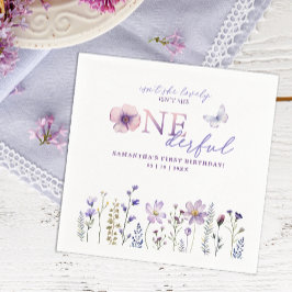 Wildblommor Onederful 1:a Birthday Party Napkins Pappersservett