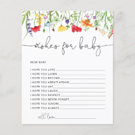 Wildblommor Önskemål för Baby Baby Shower Game