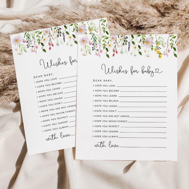Wildblommor önskemål för baby-kortet (Skapare uppladdad)