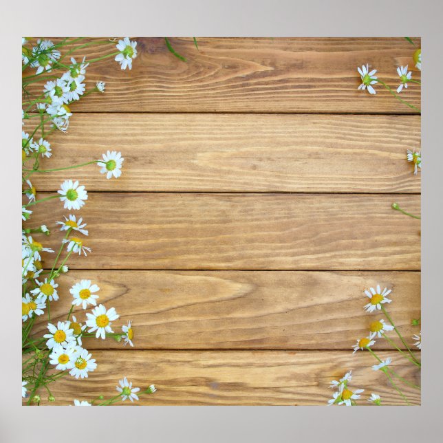 Wildblommor, örter: träbakgrund. poster (Framsidan)