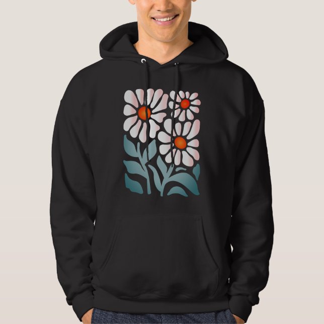 Wildblommor Oversized Blommigt Boho Gift-blomman Hoodie (Framsida)