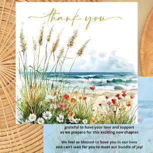 Wildblommor på Beach Baby Shower Tack Kort