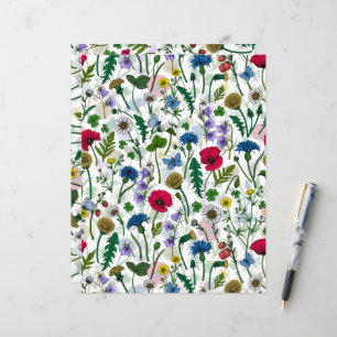 Wildblommor på benvita