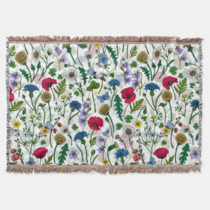 Wildblommor på benvita filt