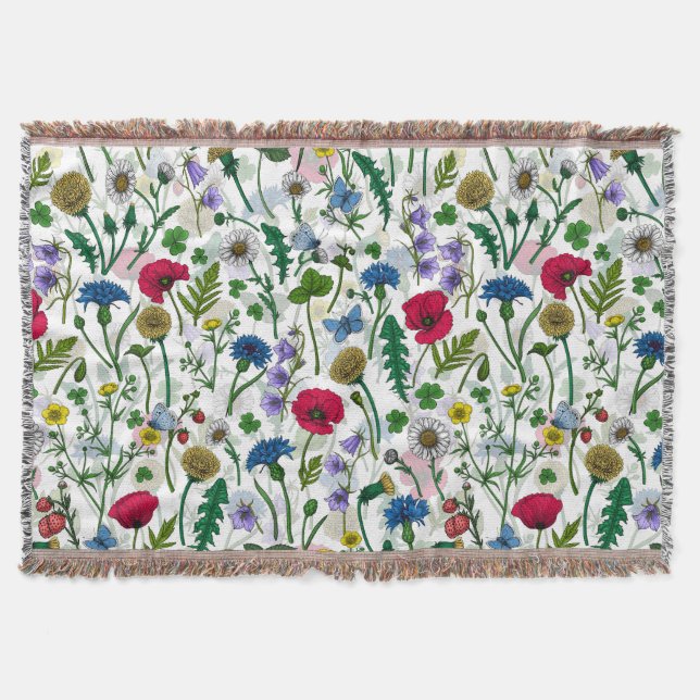 Wildblommor på benvita filt (Framsidan)