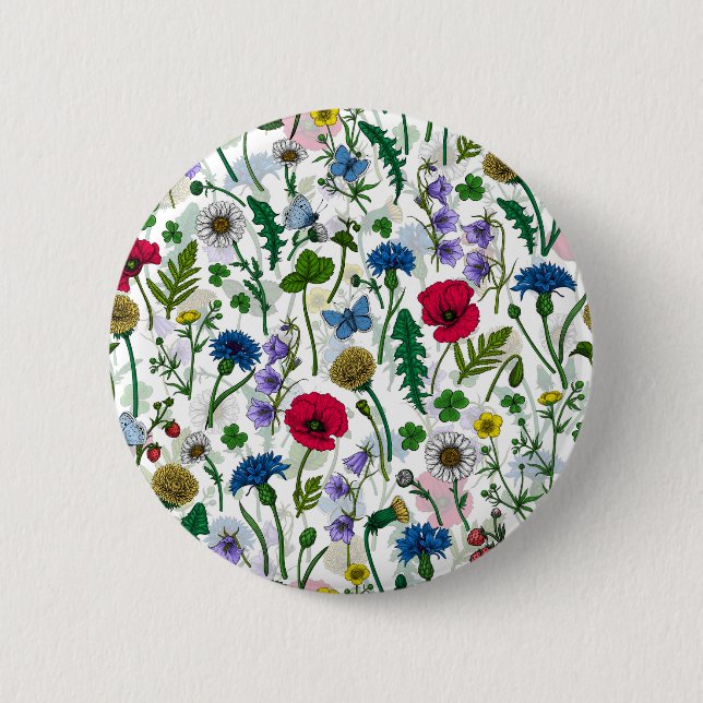 Wildblommor på benvita knapp (Framsida)