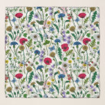 Wildblommor på benvita sjal<br><div class="desc">Handmålad samling av olika blommor i vilden.</div>