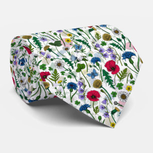 Wildblommor på benvita slips