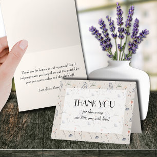 Wildblommor på Ivory Baby Shower Tack Kort
