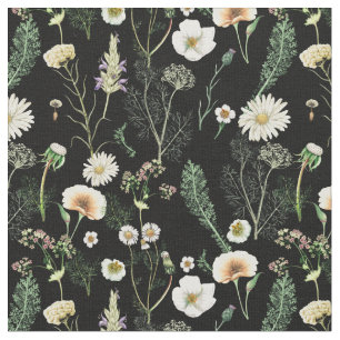 Wildblommor på Mörken Tyg