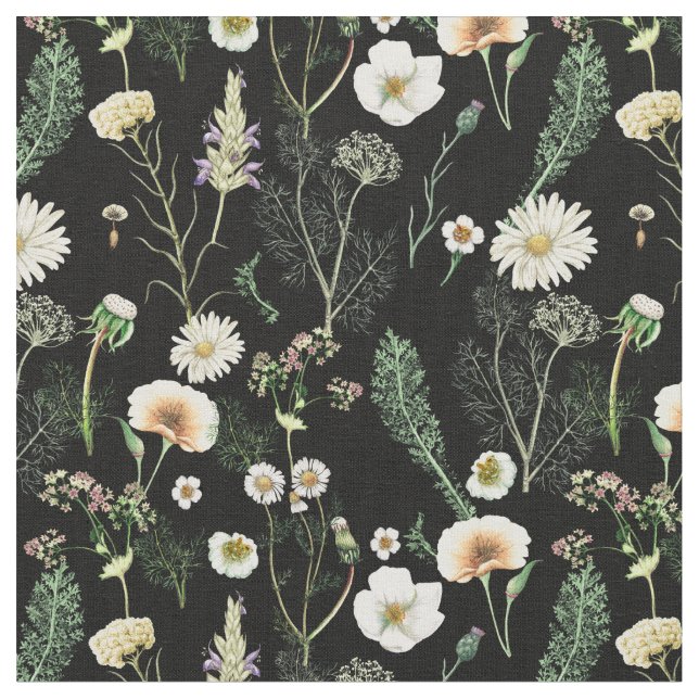 Wildblommor på Mörken Tyg (Närbild)