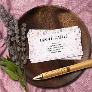 Wildblommor på Rosa Baby Shower Raffle Tilläggskort