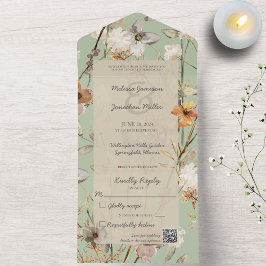Wildblommor på Sage-Grönt med QR-kod
