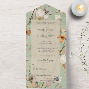 Wildblommor på Sage-Grönt med QR-kod
