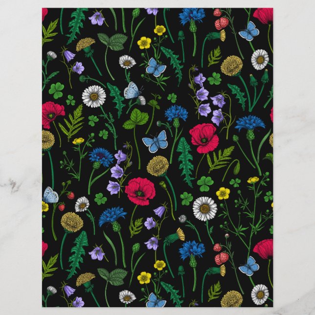 Wildblommor på svart (Framsida)