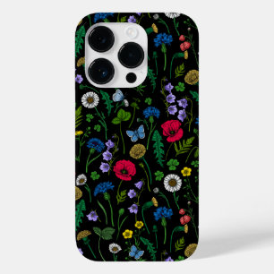 Wildblommor på svart