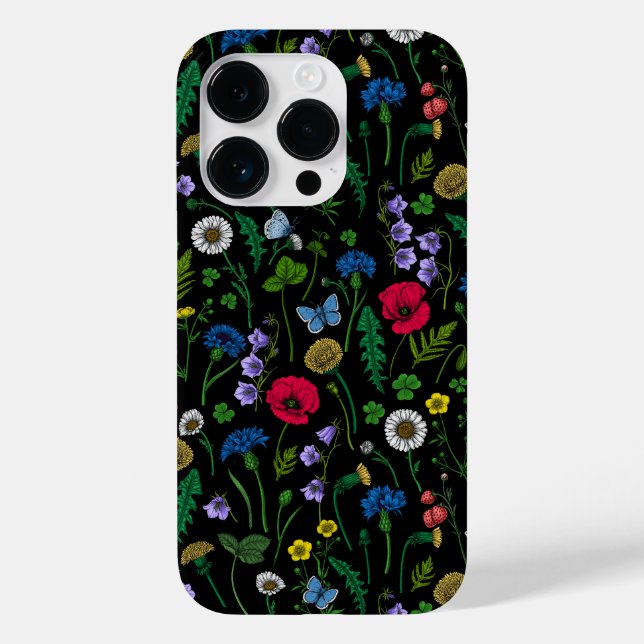 Wildblommor på svart (Baksida)