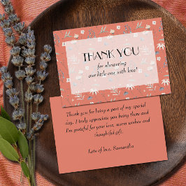 Wildblommor på Terracotta Baby Shower Tack Kort