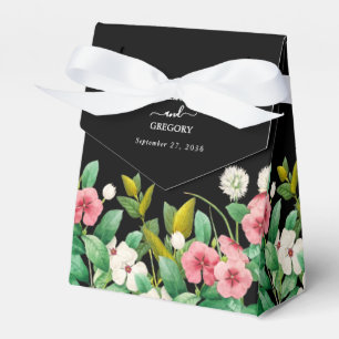 Wildblommor Periwinkle Watercolor Black Bröllop Presentaskar