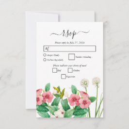 Wildblommor Periwinkle Watercolor Bröllop OSA Kort