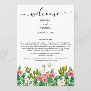 Wildblommor Periwinkle White Bröllop Itinerary Program