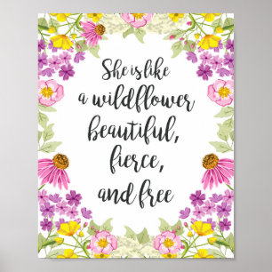 Wildblommor plantskolor art Citote Art Girl Vild B Poster
